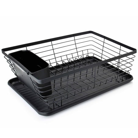 Suszarka do naczyń stojąca jednopoziomowa 36x30x14.5cm czarna KINGHOFF