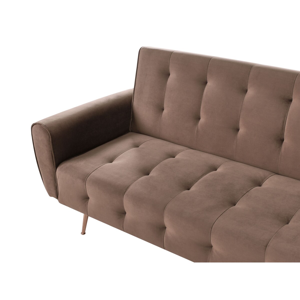 Sofa rozkładana welurowa brązowa SELNES