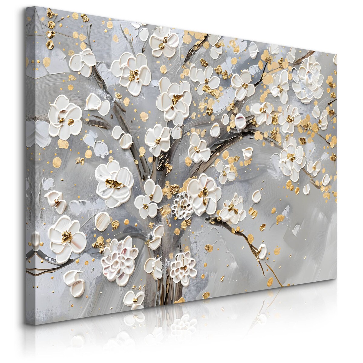 Obraz Ścienny Do Sypialni Salonu Kwiaty Abstrakcja Malarstwo Beton 120x80cm