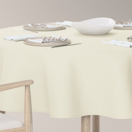 Obrus okrągły 130 x 130 cm kremowy