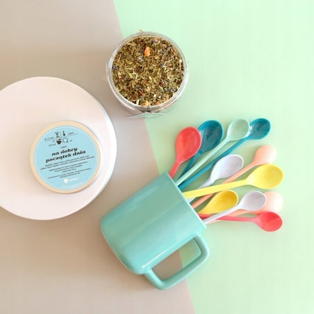 HERBATA ziołowa NA DOBRY POCZĄTEK DNIA o smaku brzoskwini mango pomarańczy - herbata liściasta sypana mieszanka napar susz - gotowa na prezent upominek