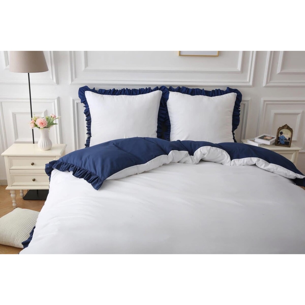 Pościel mikrofibra dwukolorowa z falbanką 200x220 cm