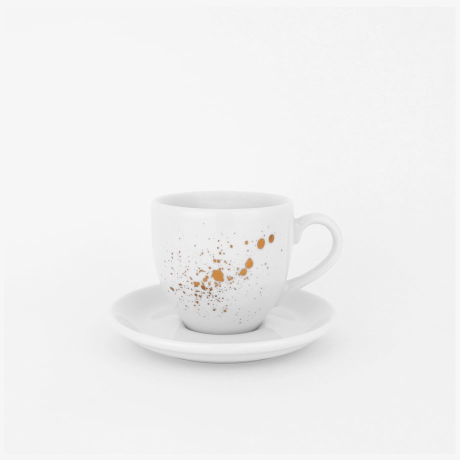 Filiżanka 100 ml espresso ze spodkiem - Nakrapiana złotem