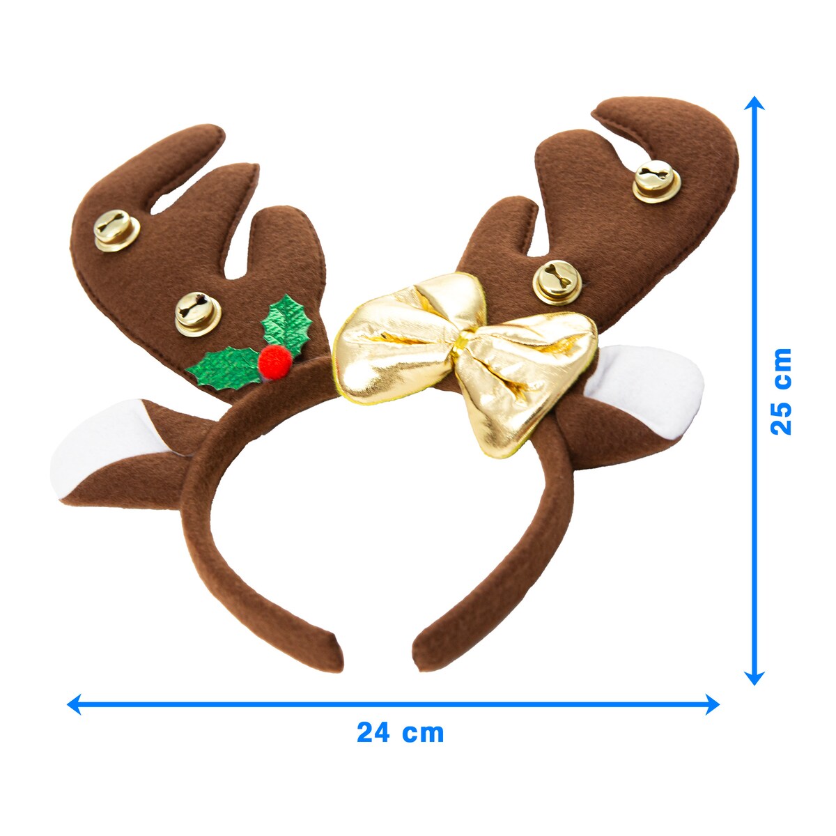 Opaska Na Głowę Rogi Renifera 24X25 Cm Święta Mikołajki Ozdoba Do Włosów Ciemnobrązowe