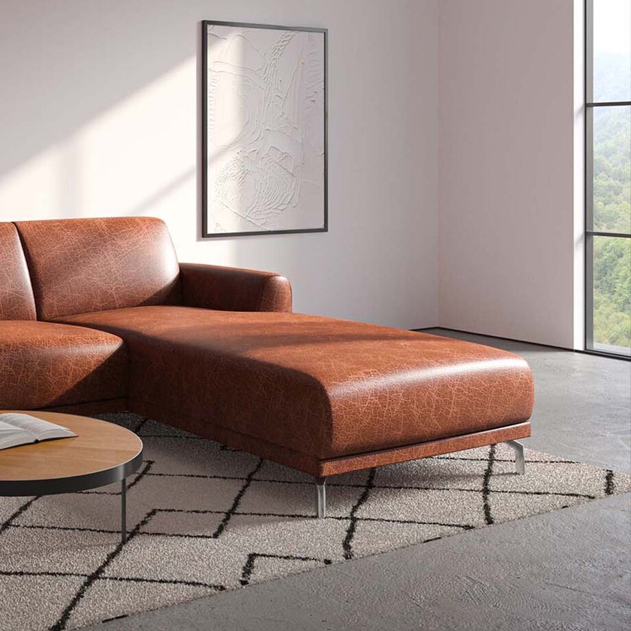 Sofa narożna Puzo - koniakowa