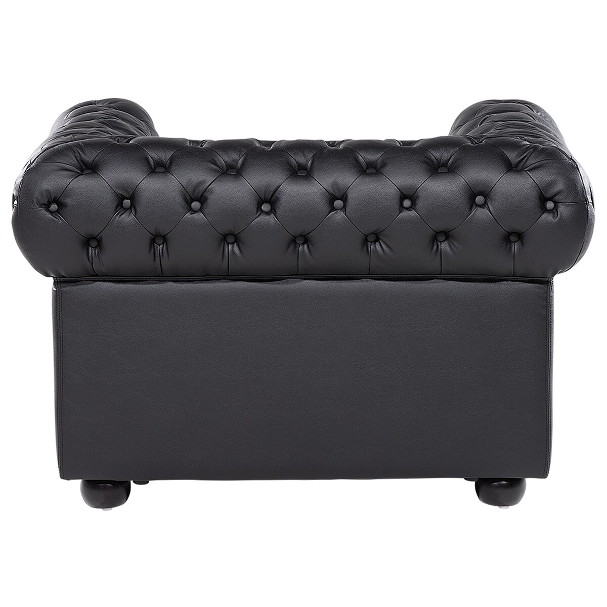 Fotel CHESTERFIELD Skóra naturalna Czarny