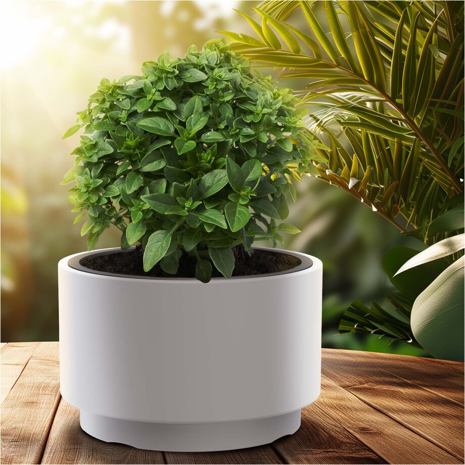 Doniczka Donica Ogrodowa 46,8 Cm Okrągła Na Taras Do Ogrodu Domu Biała