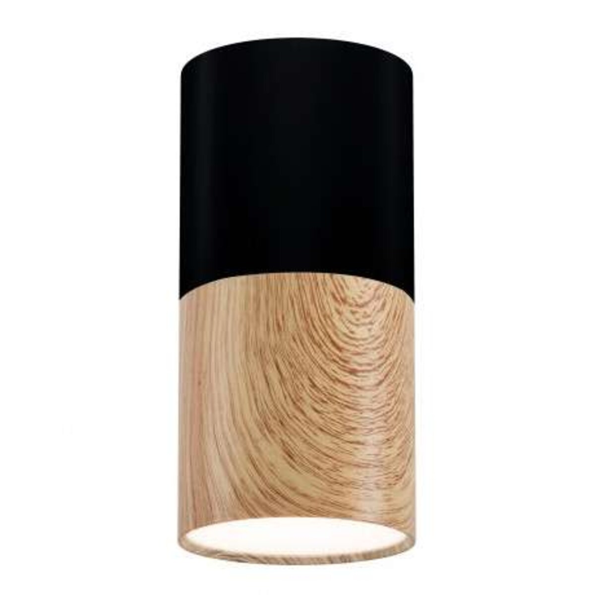 Skandynawska LAMPA downlight 2282862 Candellux okrągła OPRAWA metalowa sufitowa tuba spot czarny naturalne drewno