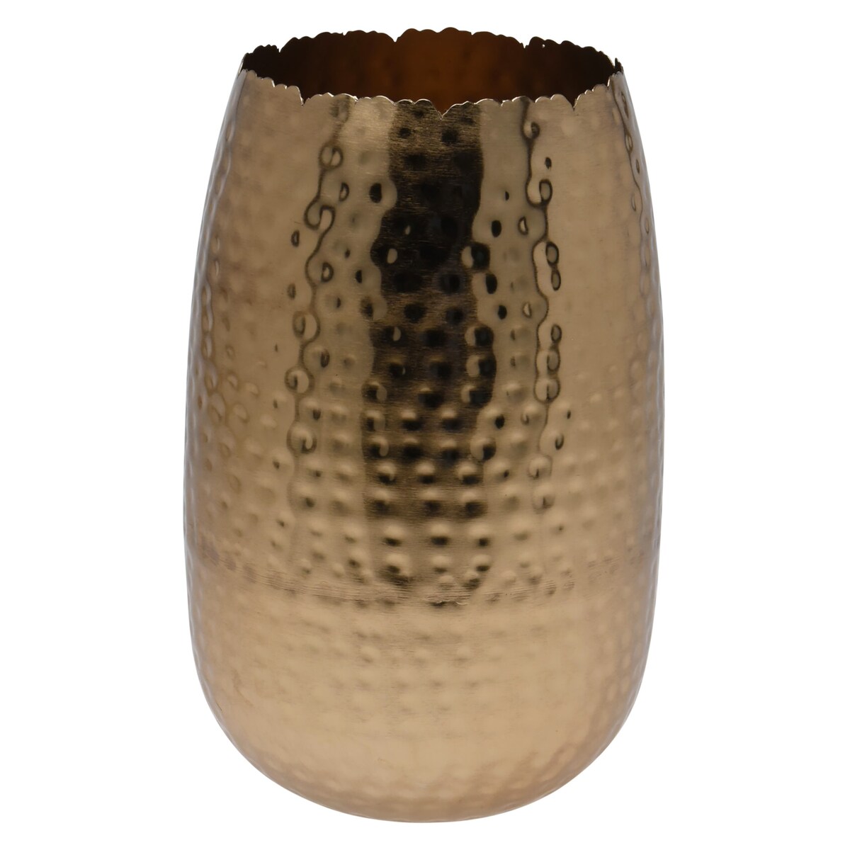 Wazon Metalowy Zdobiony Dekoracyjny 18X29 Cm Waza Ozdobna Na Kwiaty Złoty