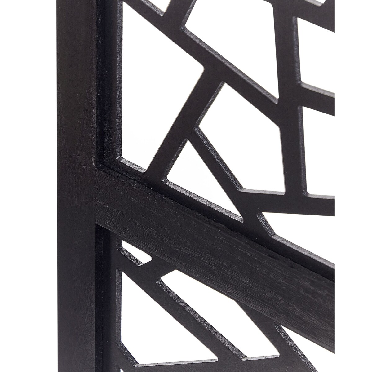 4-panelowy składany parawan pokojowy drewniany 170 x 163 cm czarny PIANLARGO