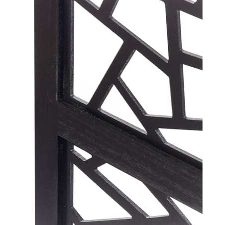 4-panelowy składany parawan pokojowy drewniany 170 x 163 cm czarny PIANLARGO