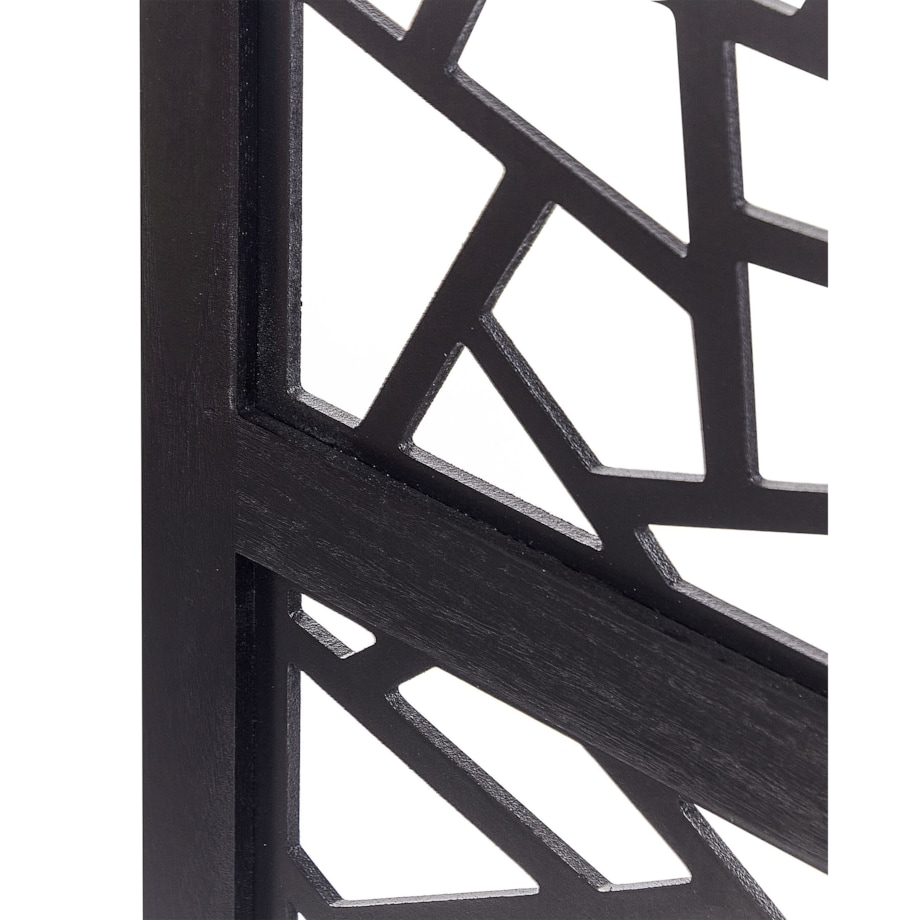 4-panelowy składany parawan pokojowy drewniany 170 x 163 cm czarny PIANLARGO