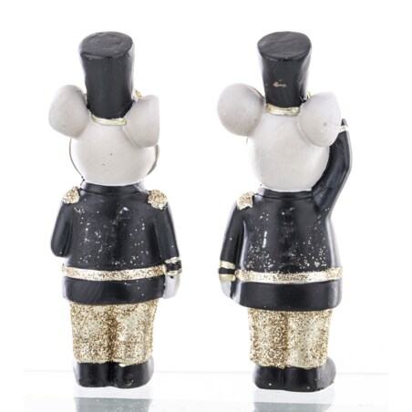Figurki - 2 myszy w mundurach z orderami 11,5x4,5x4 cm czarne