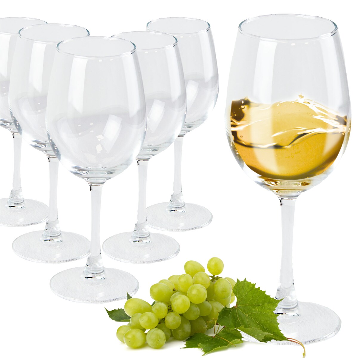 6X Kieliszki Do Wina Szampana Szklanki Eleganckie Szklane 350 Ml Zestaw