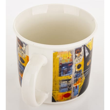 Kubek porcelanowy 9,5x13x9,5 cm w pudełku 400 ml GAGATEK żółte oczy