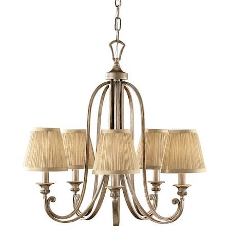 Pokojowy żyrandol wielopunktowy Abbey FE-ABBEY5 Feiss piaskowy srebrny