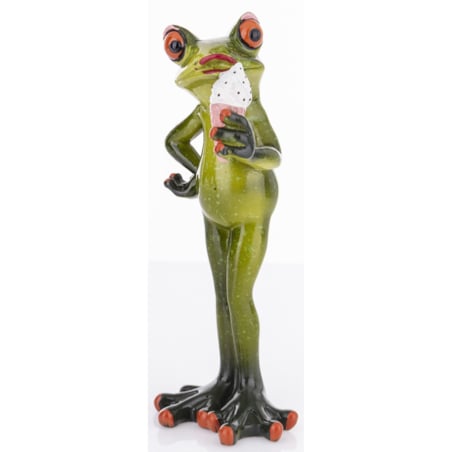 Dekoracja - zielona żabka 16x7x6 cm RANE z lodami