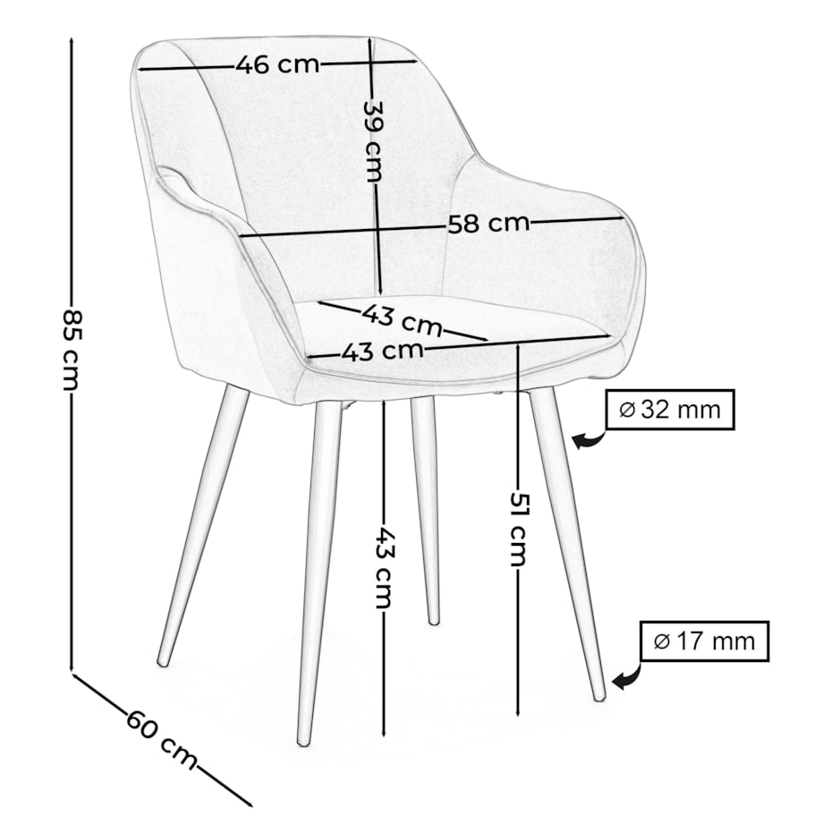 Krzesło tapicerowane welurowe LAGO velvet aksamit czarne