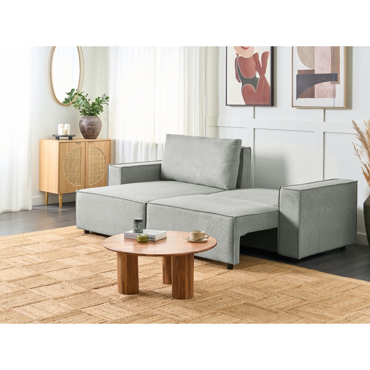 Narożnik prawostronny rozkładany z pojemnikiem szary KARILA