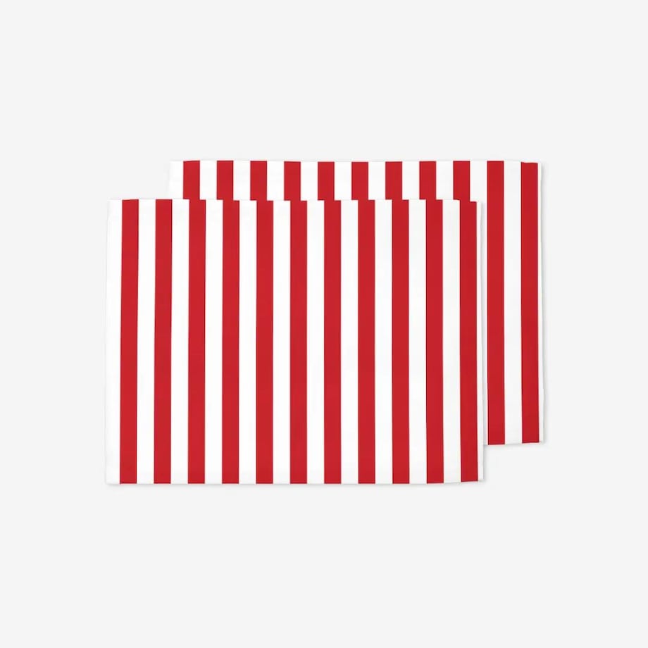 Podkładki świąteczne - czerwone paski - 2 cm