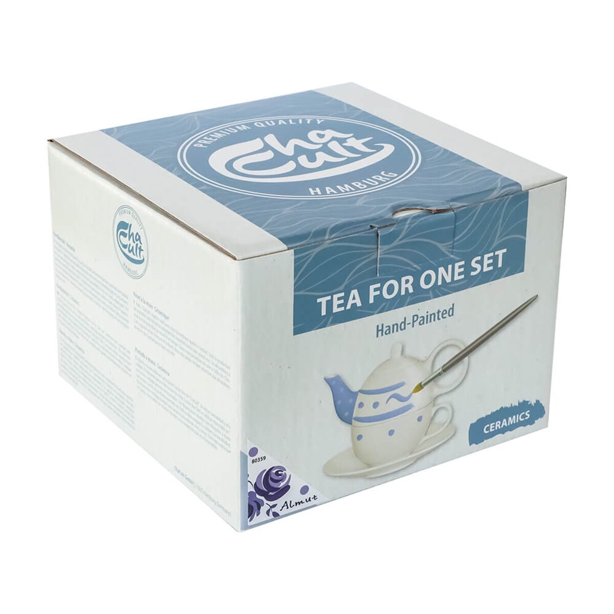 Gotowy zestaw prezentowy Filiżanka z dzbankiem z motywem szafirowych pąków prezent upominek dla babci kobiety mamy koleżanki żony dziewczyny narzeczonej