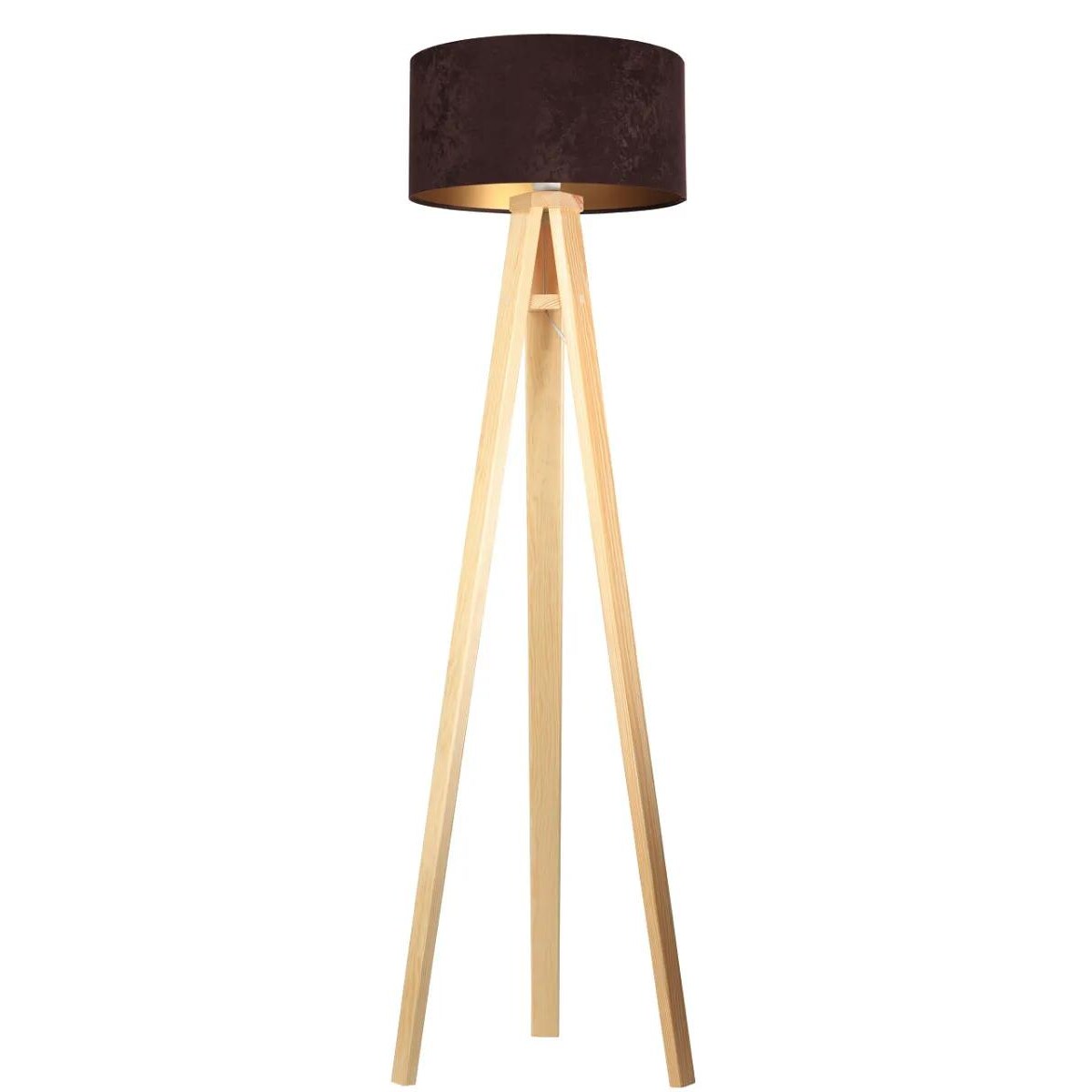 Lampa stojąca HOME 40 brązowa/złota/sosna