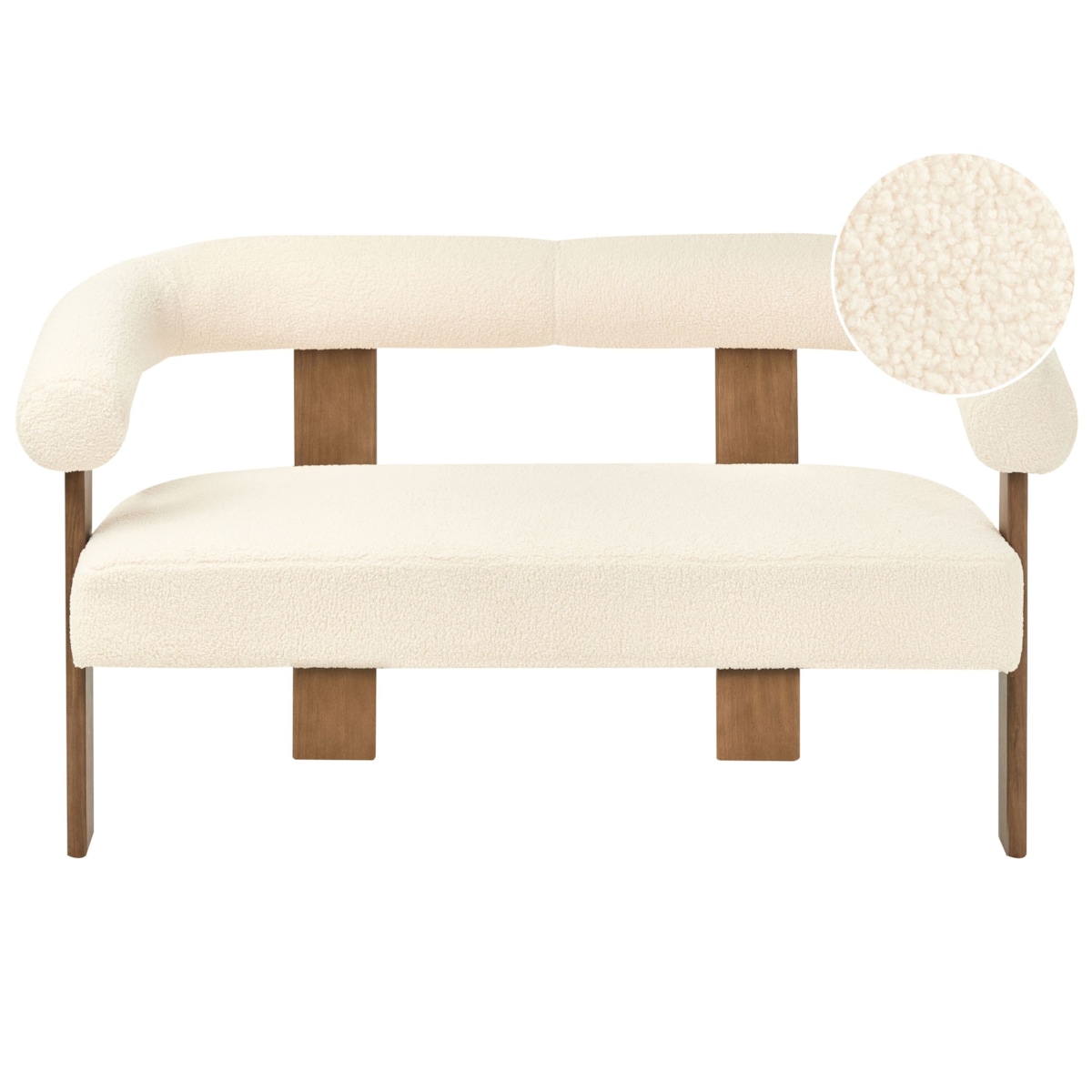Sofa ILBRO Boucle Złamana biel dla 2 osób