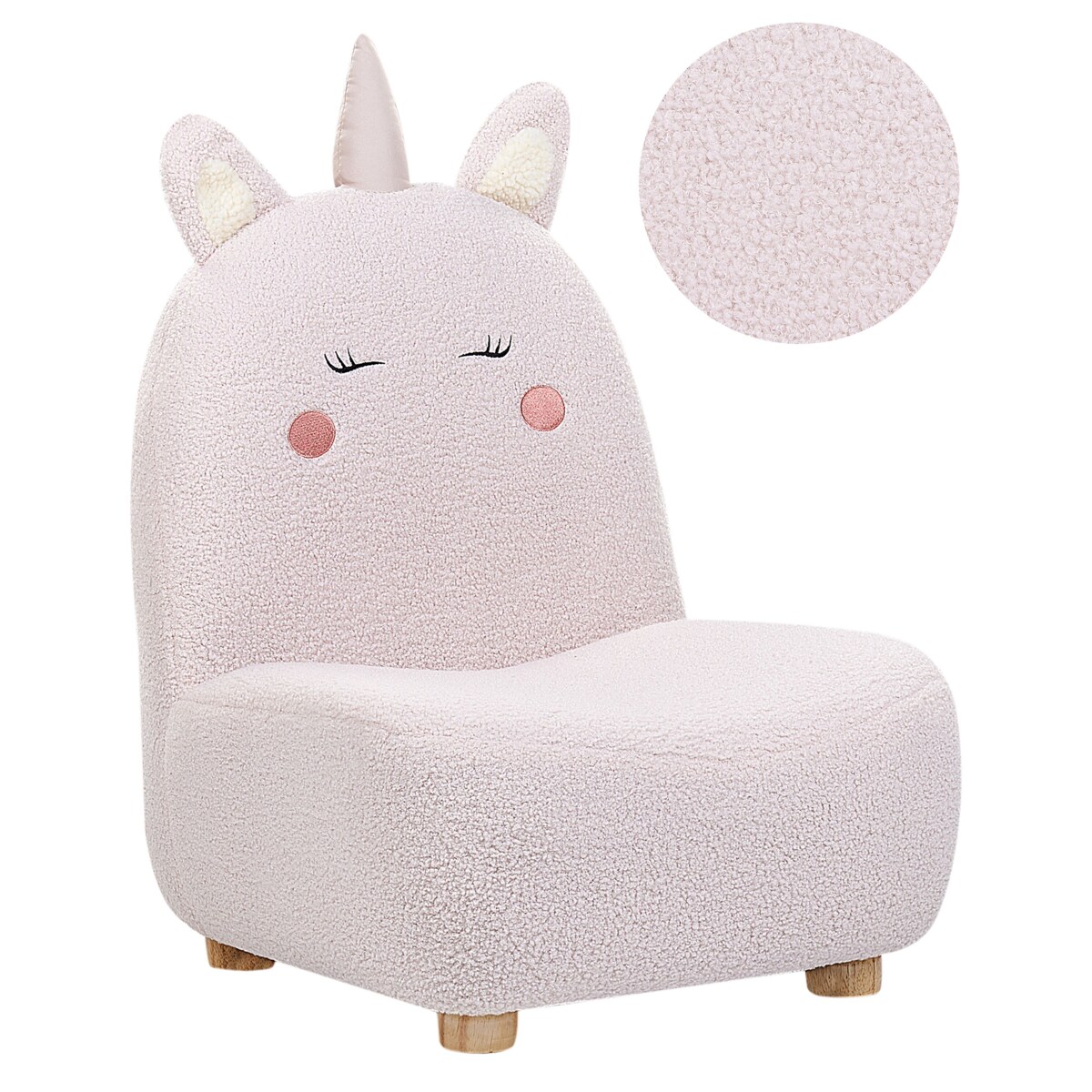 Fotel dziecięcy jednorożec teddy różowy LULEA