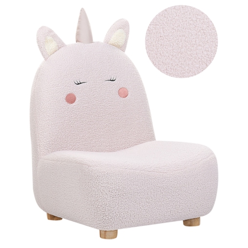 Fotel dziecięcy jednorożec teddy różowy LULEA