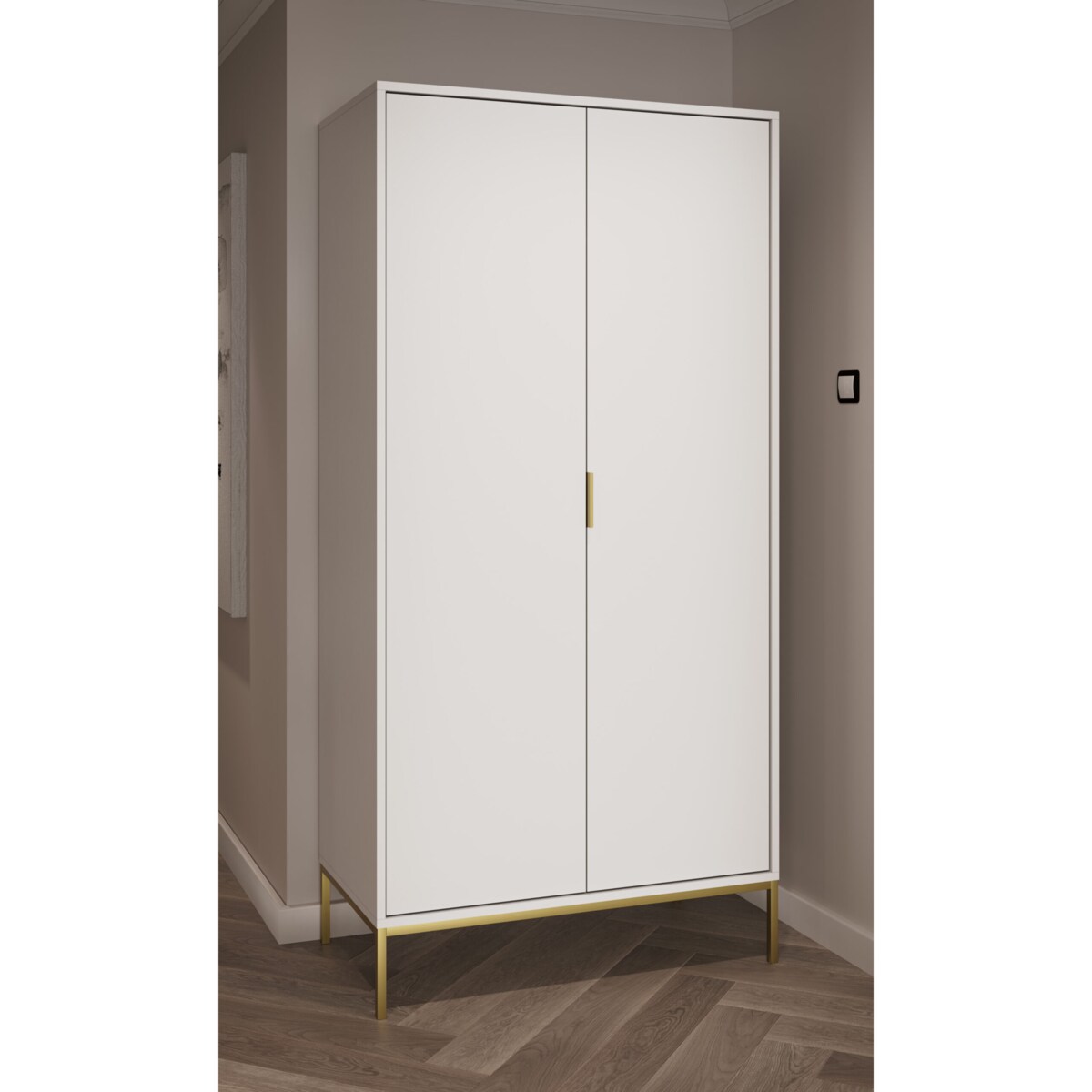 Szafa Austin biała & złota