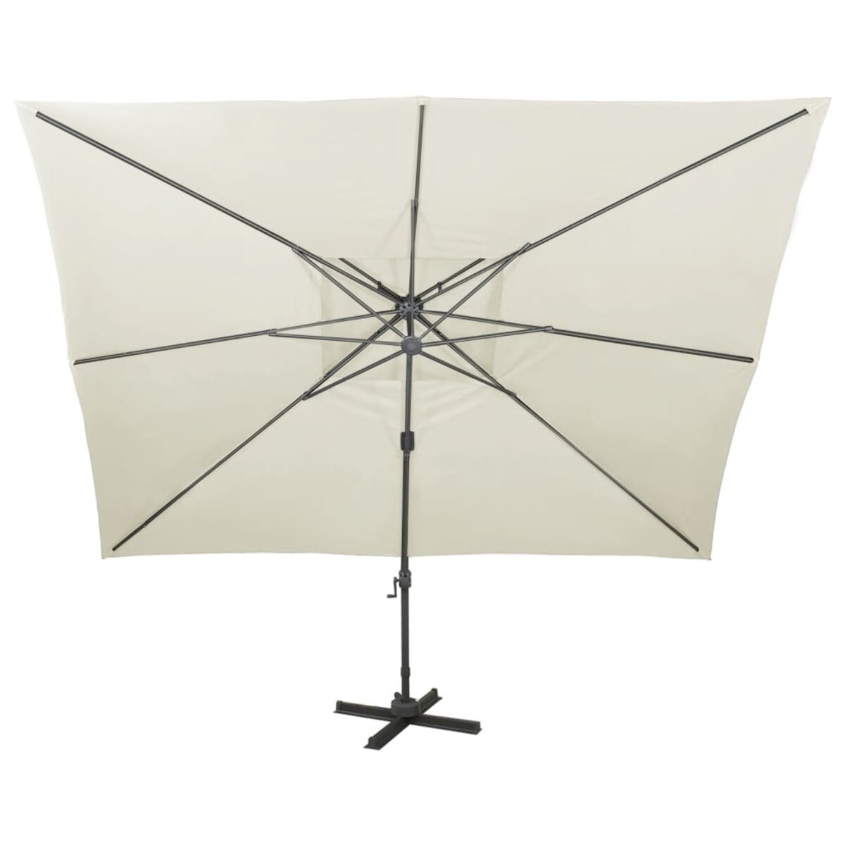 vidaXL Parasol wiszący z podwójną czaszą, 400x300 cm, piaskowy