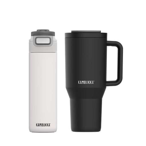 Kubek termiczny ze słomką + butelka termiczna Zestaw Kambukka Hydrate Essentials