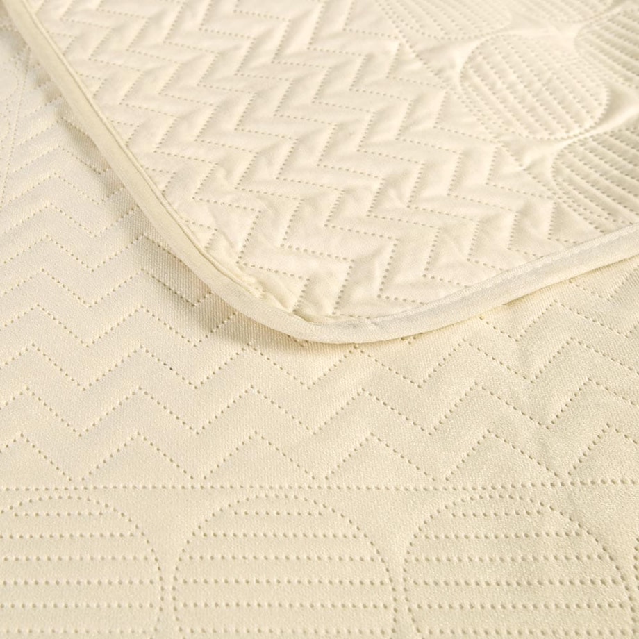 Narzuta pikowana Elegant mink 170x210 kremowa, ozdobny wzór