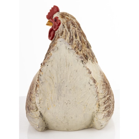 Dekoracja - kura biało-brązowa 23x24x17 cm POULE