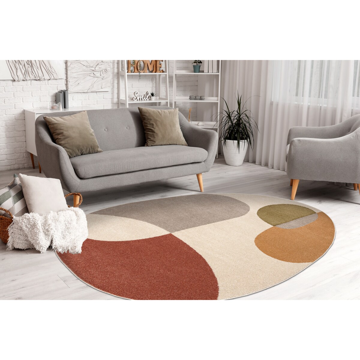 Dywan FUSION 5706 krem / terakota Shape - 200x290 cm