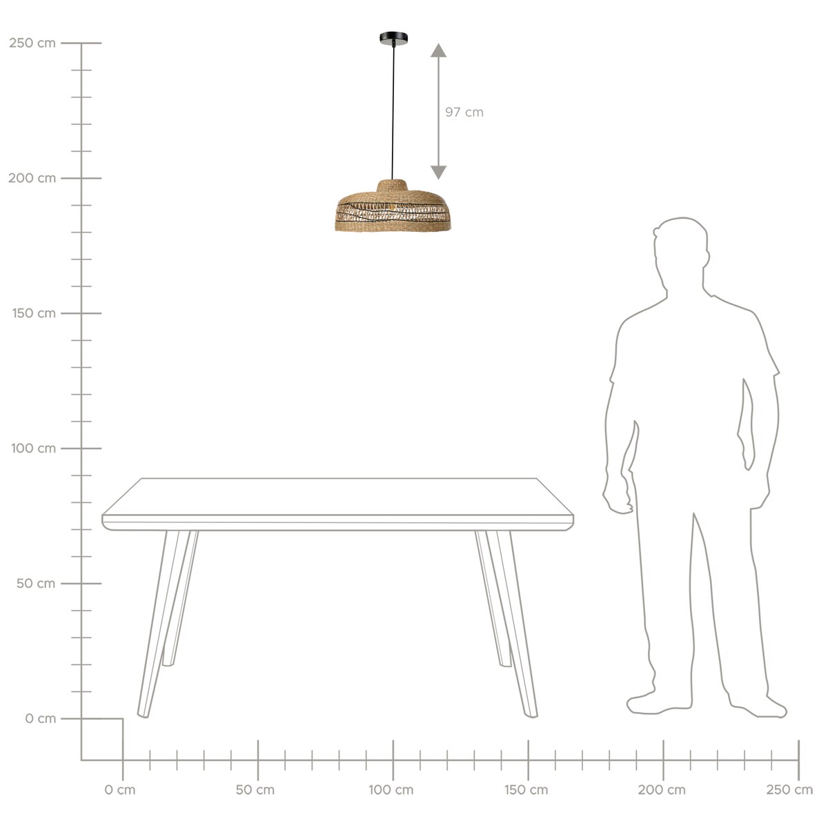 Lampa wisząca CUVO Plecionka Naturalny