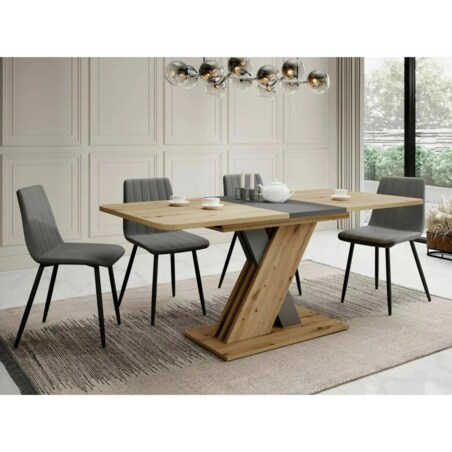 Stół rozkładany EXEL 140(180)x85 dąb artisan/antracyt