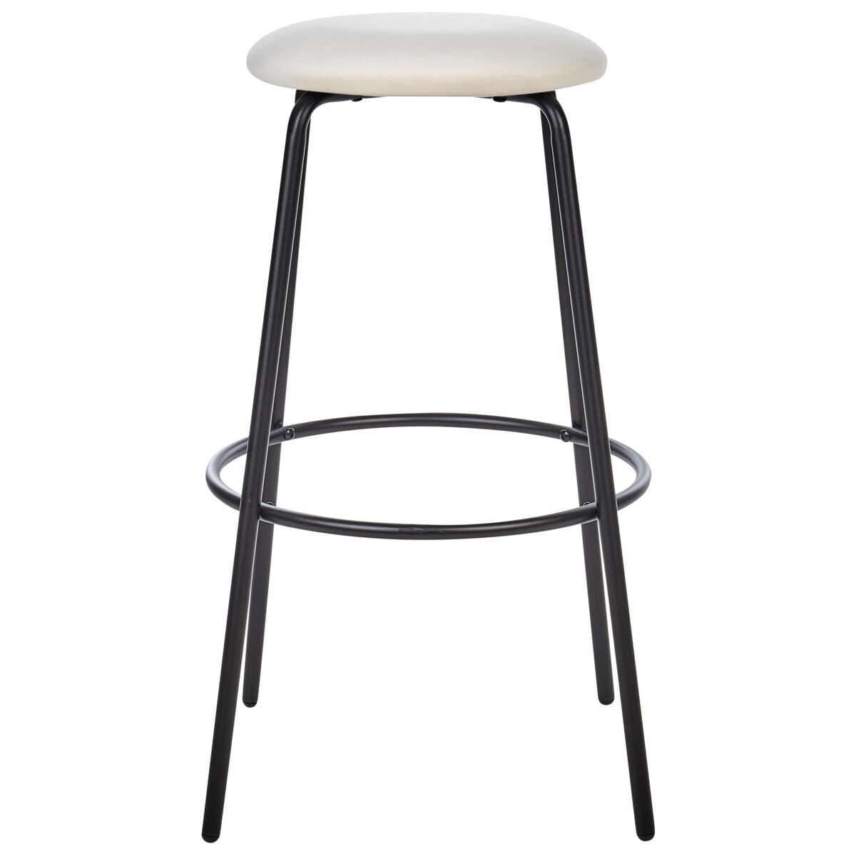 Zestaw 2 stołków barowych welurowy złamana biel MORTON