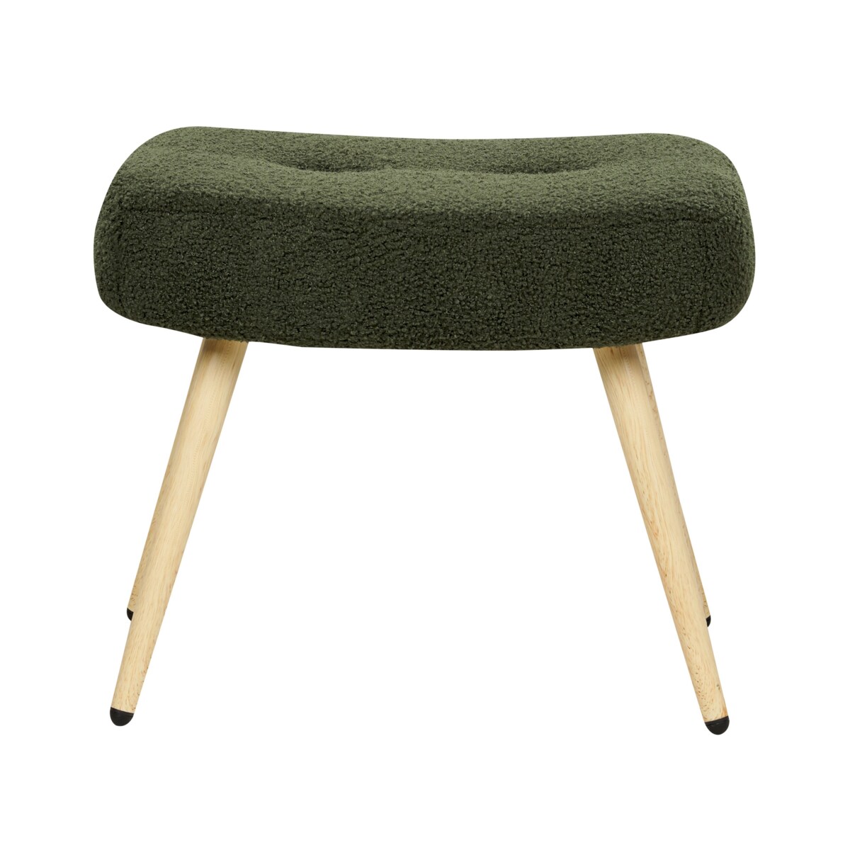 Fotel z podnóżkiem boucle ciemnozielony VEJLE