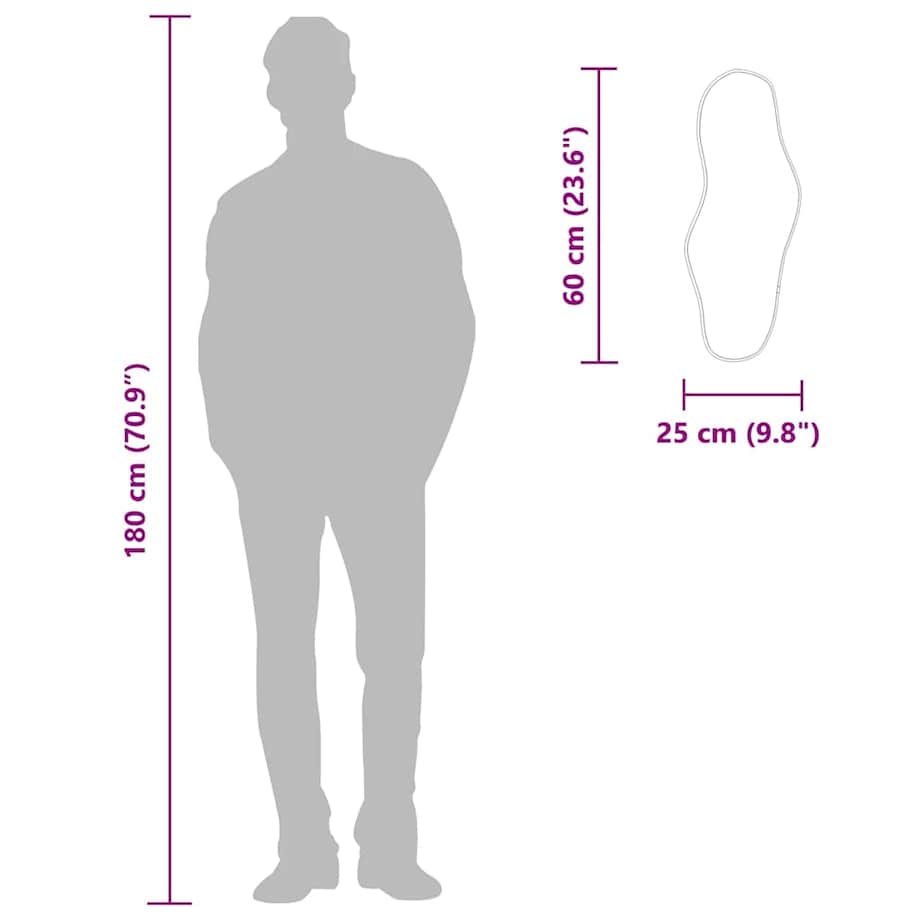 vidaXL Lustro ścienne, czarne, 60x25 cm