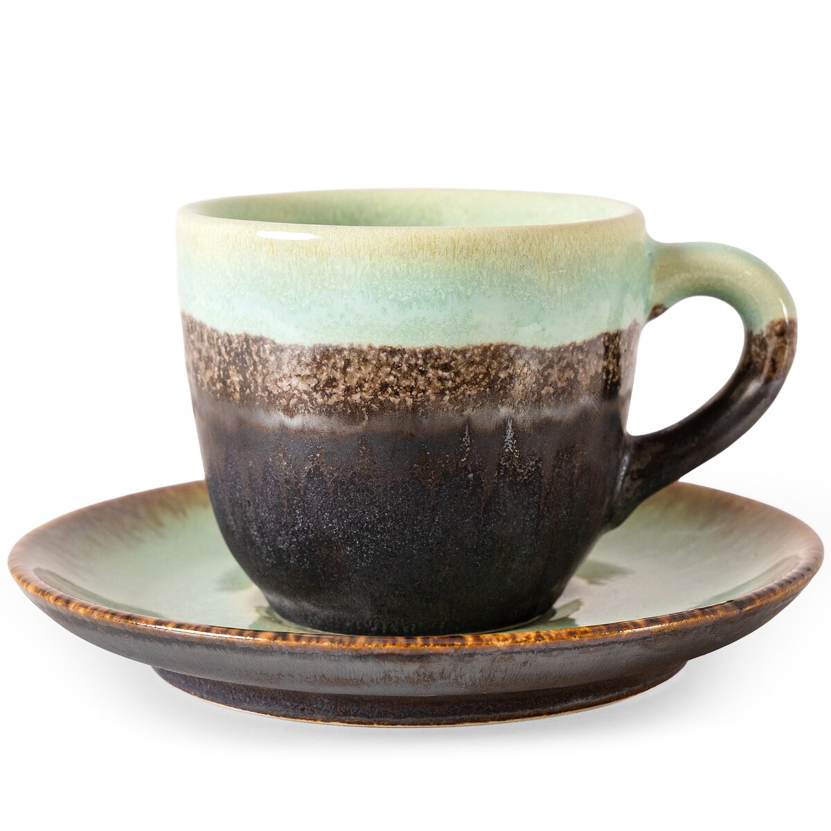 Konsimo PRIMA Filiżanka do kawy ze spodkiem 6 szt., szałwiowy