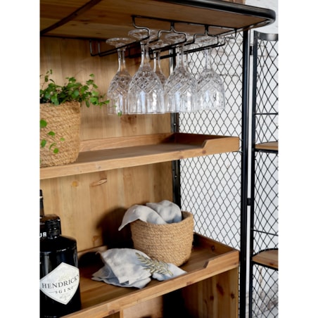 Komoda barowa na kółkach z siatką 94,5 cm