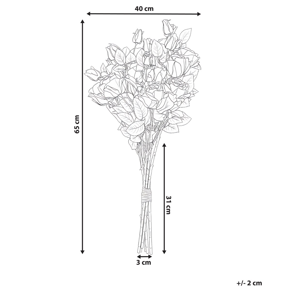 Bukiet sztucznych kwiatów BOIRO 65 cm Czerwony