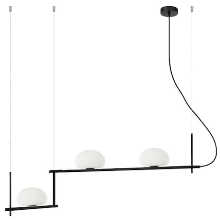 Lampa wisząca Kernio PND-357783-BK+W Italux belka kule białe czarne