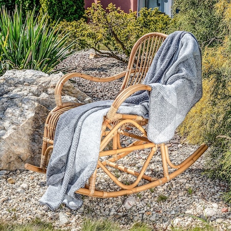 Fotel bujany rattanowy Leon naturalny, 68 x 105 x 86