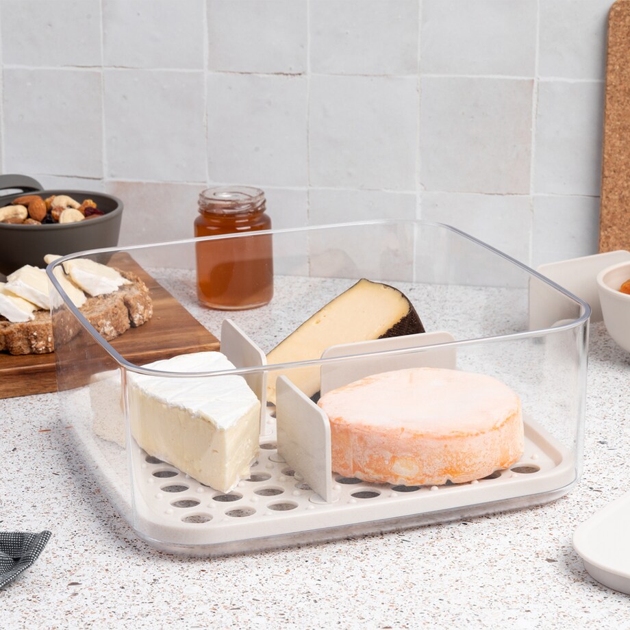 Amuse pojemnik na sery do lodówki beżowy