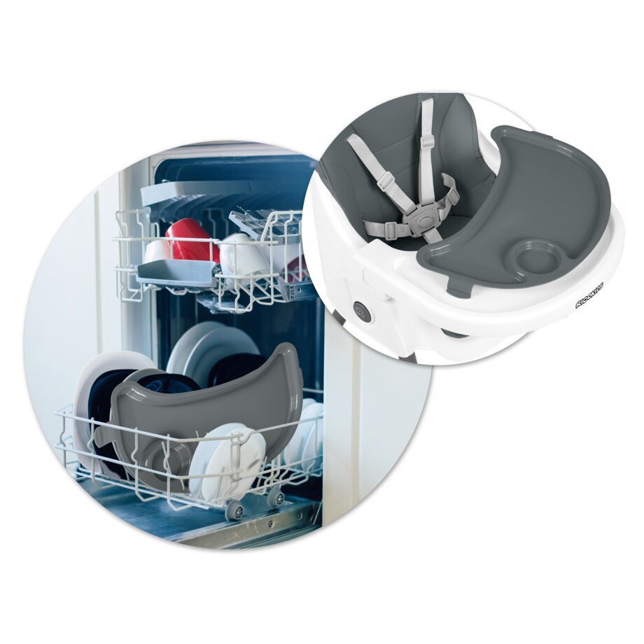 Krzesełko do karmienia dla dzieci Ricokids Mani szare 3w1 regulowane fotelik tacka