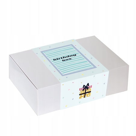 BOX z kawą herbatą zaparzaczem i kubkiem na urodziny 33,5x23x10cm B. DUŻY!