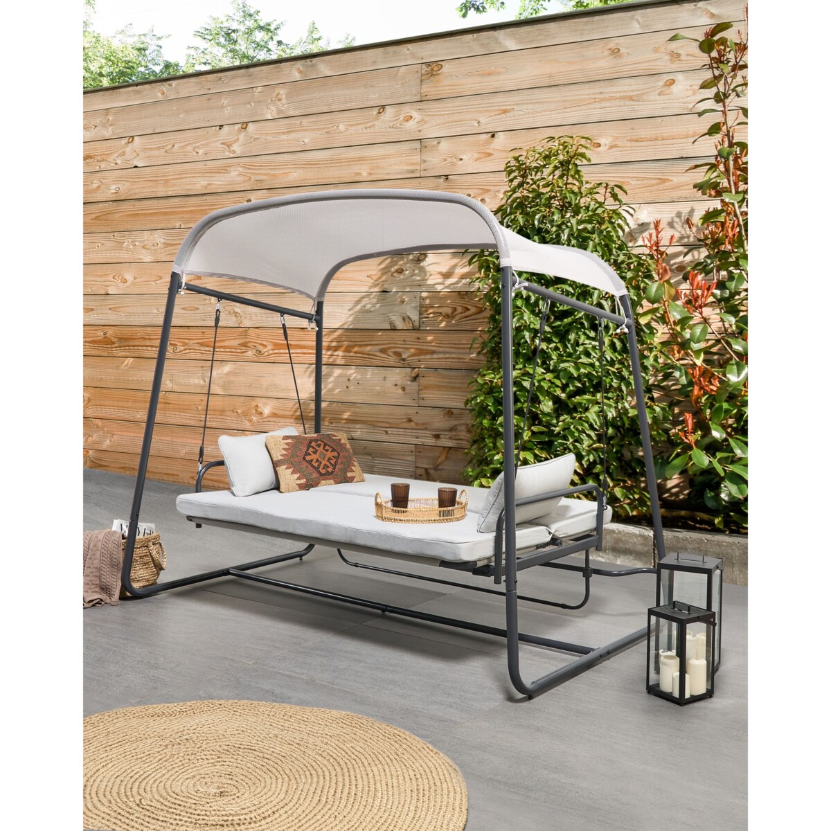 Huśtawka ogrodowa MARSCIANO Metal Jasnoszary