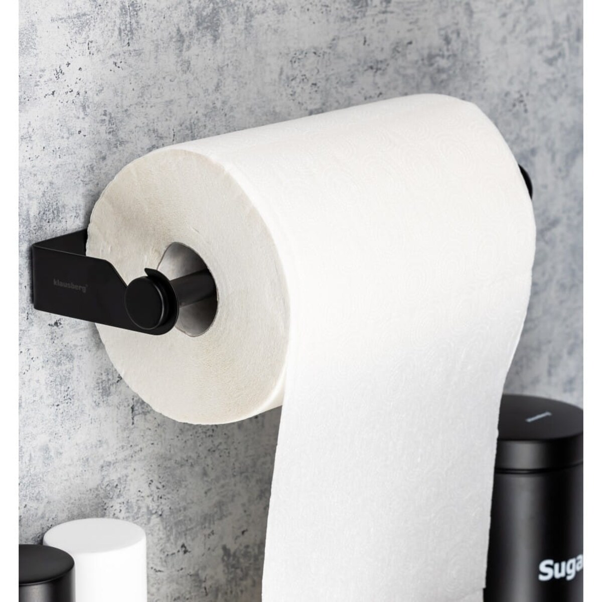 Uchwyt metalowy na ręczniki papierowe KLAUSBERG czarny matowy